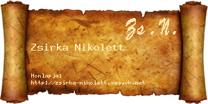 Zsirka Nikolett névjegykártya